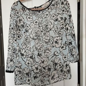 Loft chiffon flower design shirt